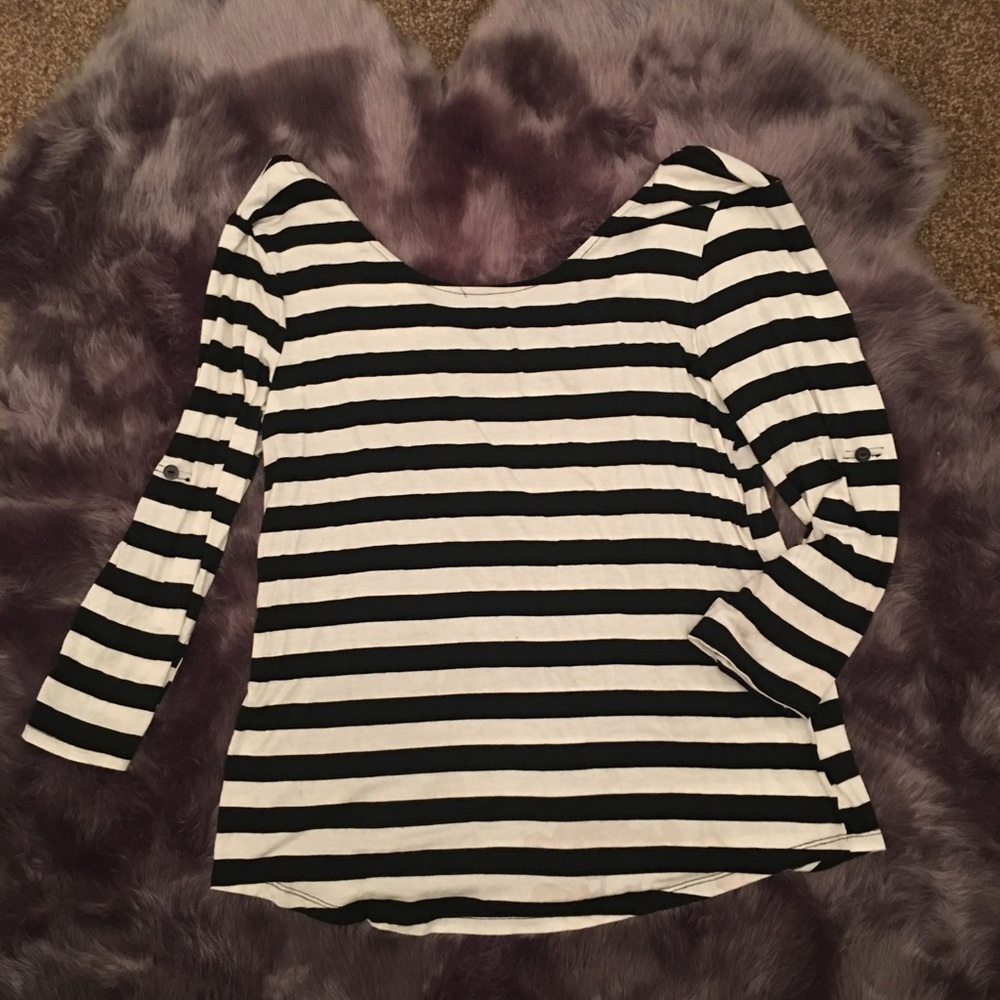 Long Sleeve or 3/4 Sleeve Striped Top.
